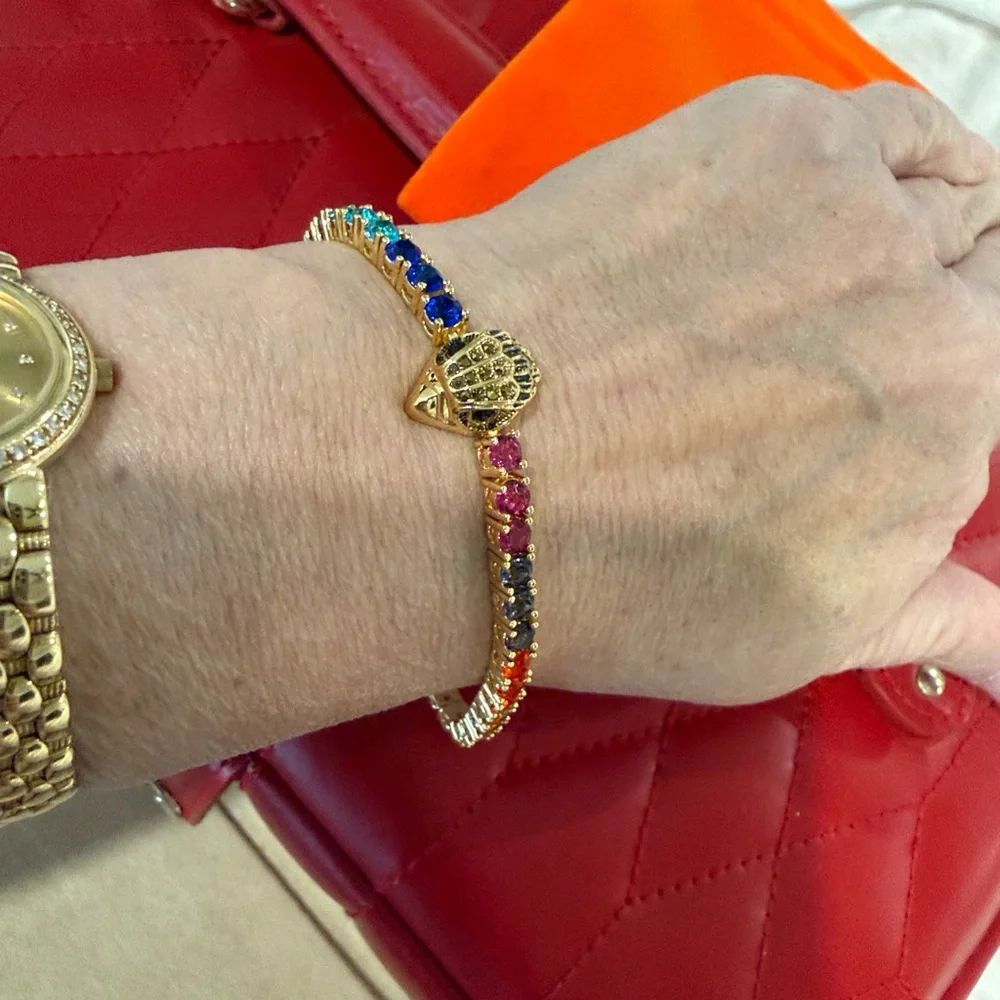 Kurt Geiger Gold Bracelet Crystal Signature Eagle